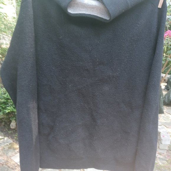 Linea Raffi Uomo Extra Fine Merino Wool 1/4 Zip Pullover Sweater Black Size XL54 - Picture 3 of 7